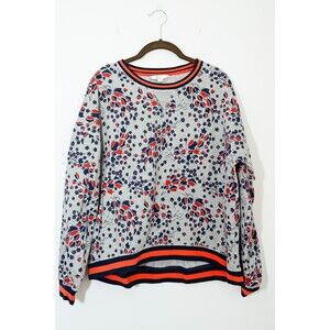 Boden Sweatshirt Gray Floral M Pullover Arabella Crewneck Preppy